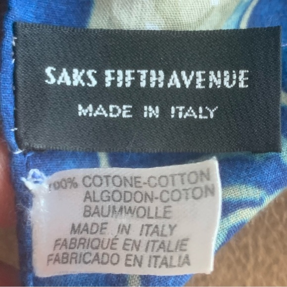 HP🎉 SAKS FIFTH AVENUE Swim Coverup Pareo Wrap Large Scarf Cotton Tropical Floral - Picture 2 of 16